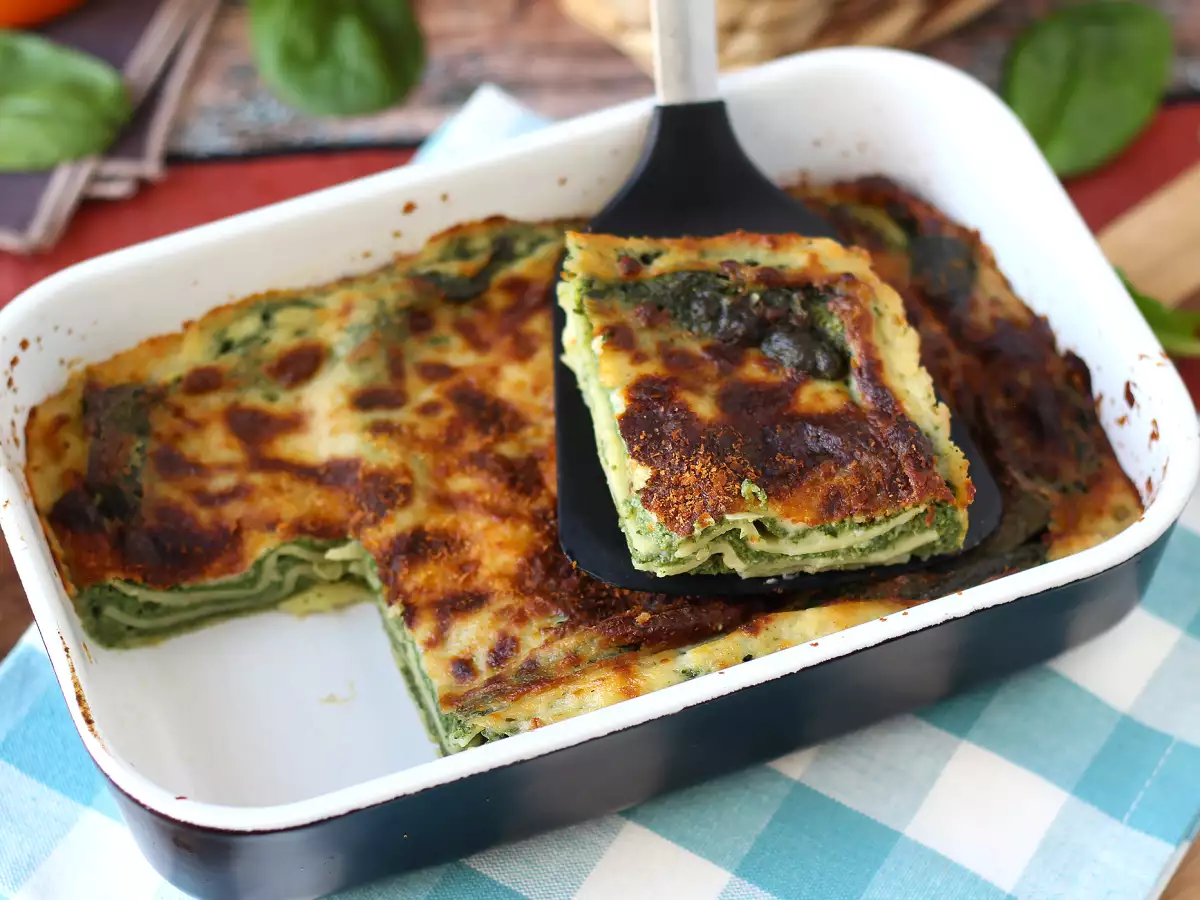 Vegetarisk lasagne med spenat och tofu i airfryer - foto 5