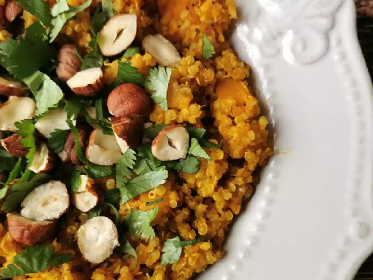 Vegetarisk risotto med quinoa, butternut, hasselnötter och koriander - Quinotto - foto 2