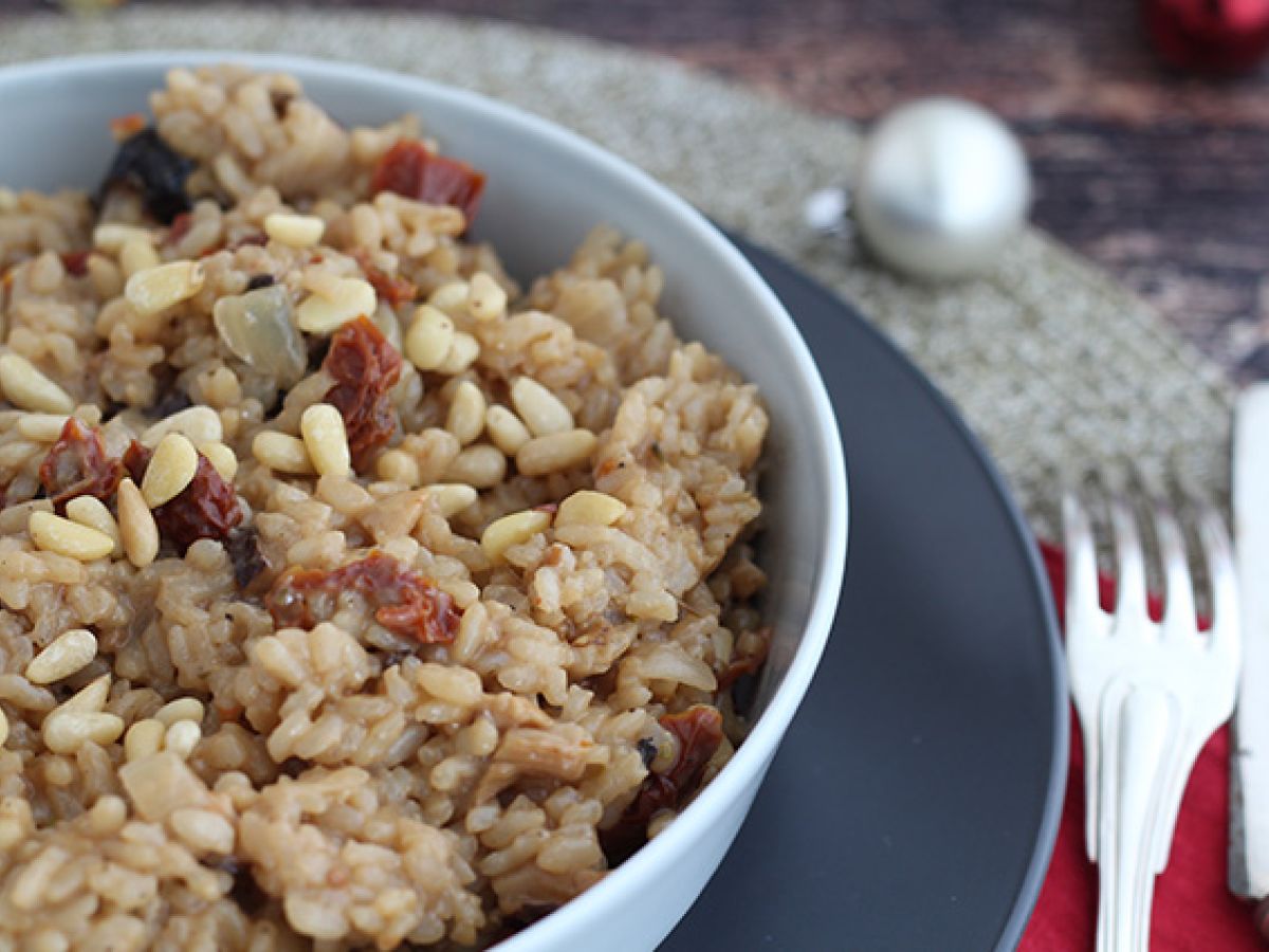 Vegetarisk risotto med soltorkade tomater och champinjoner - foto 4