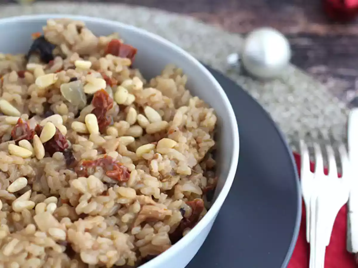 Vegetarisk risotto med soltorkade tomater och champinjoner - foto 4