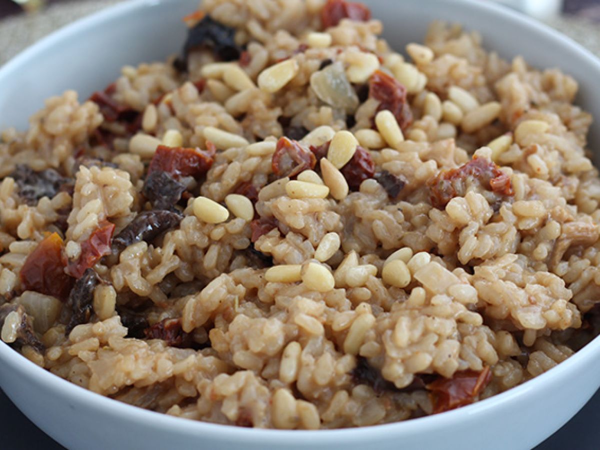 Vegetarisk risotto med soltorkade tomater och champinjoner - foto 5