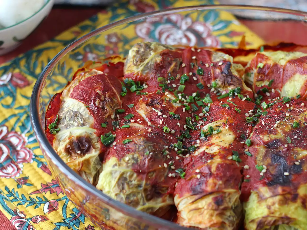 Vegetariska kåldolmar med svamp, ris och miso - foto 2