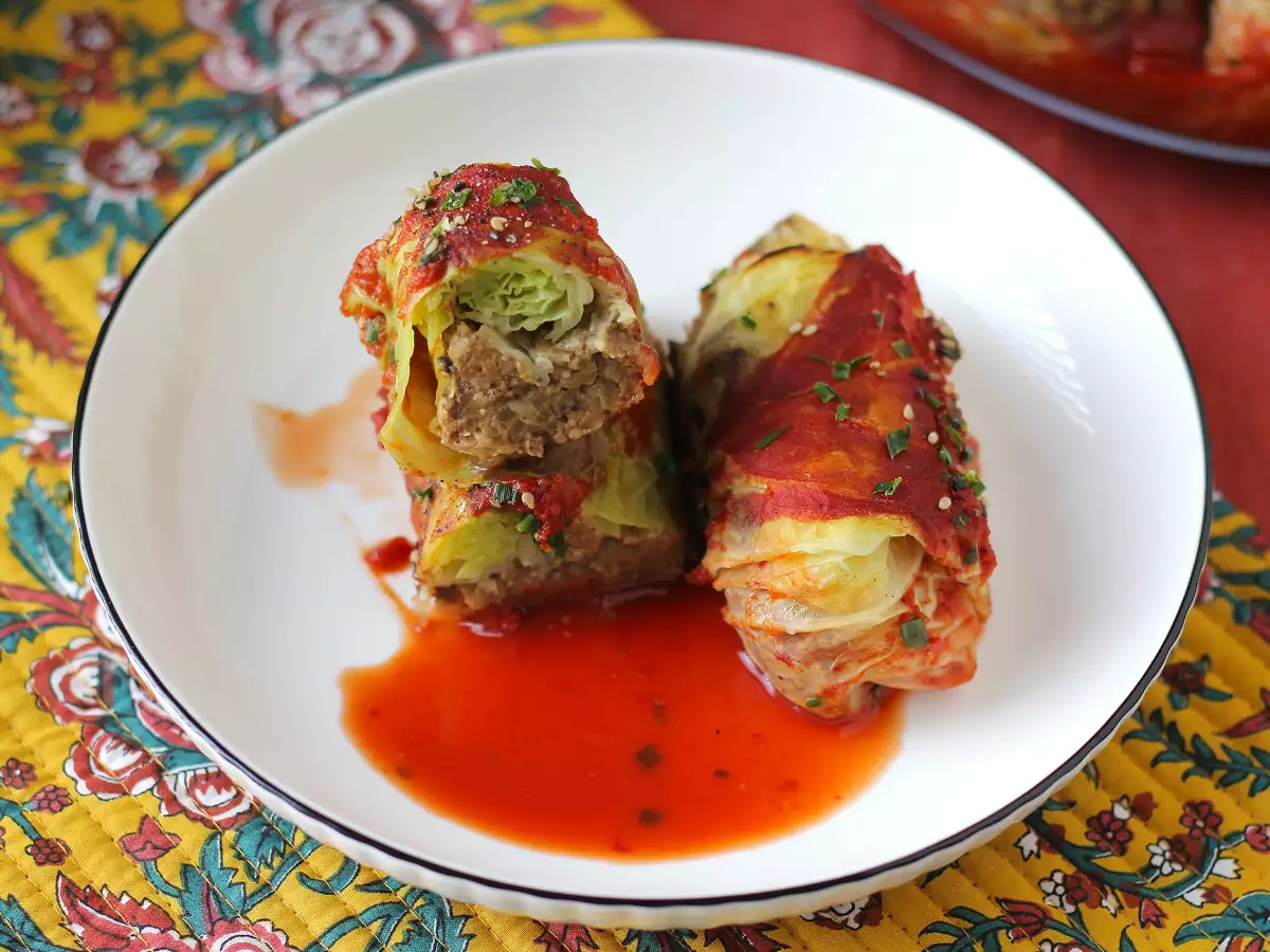 Vegetariska kåldolmar med svamp, ris och miso - foto 4
