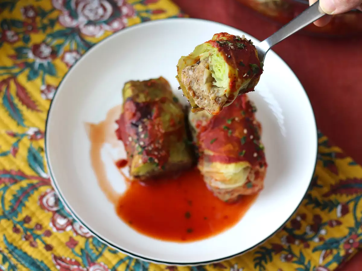 Vegetariska kåldolmar med svamp, ris och miso - foto 5