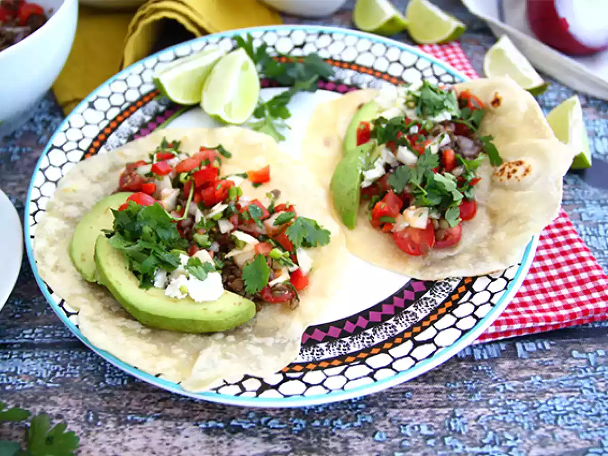 Vegetariska tacos med linser