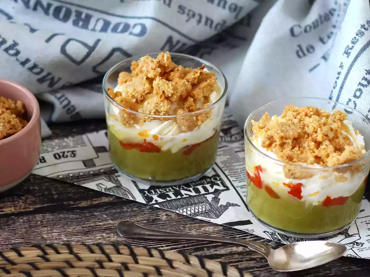Vegetariska verrines: ärtsoppa, parmesancrumble och mascarponekräm - foto 7