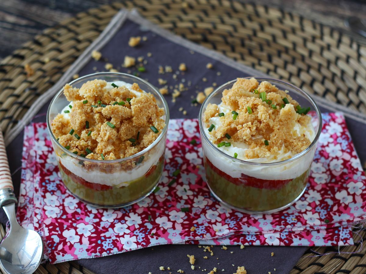 Vegetariska verrines: ärtsoppa, parmesancrumble och mascarponekräm - foto 9