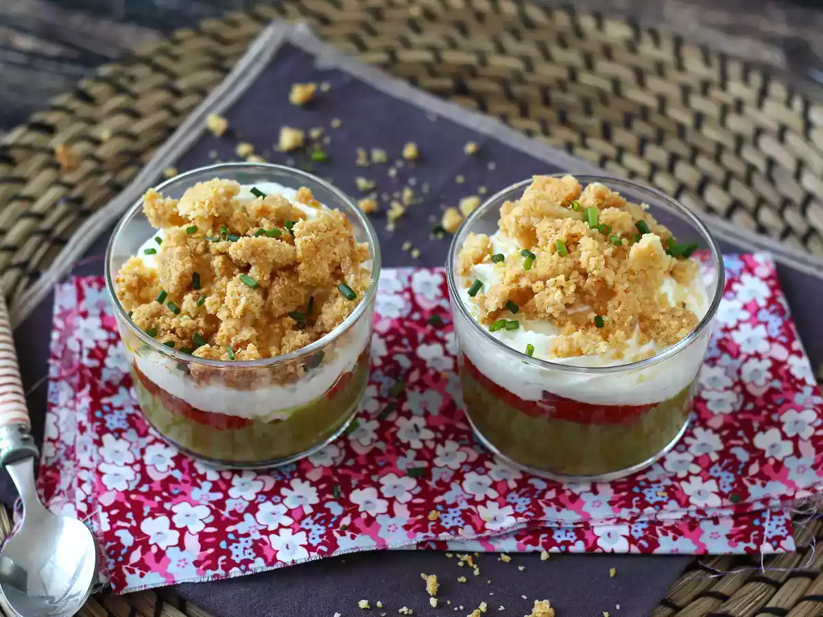 Vegetariska verrines: ärtsoppa, parmesancrumble och mascarponekräm - foto 9