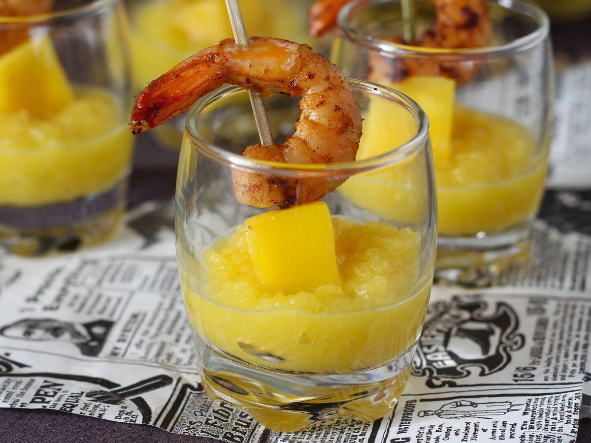 Verriner med räkor och mango för en söt och salt aperitif - foto 2