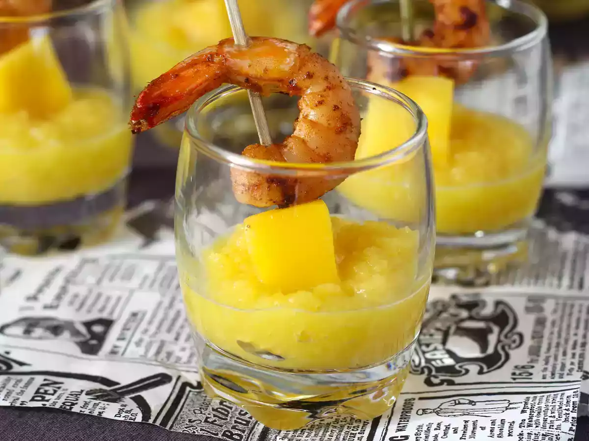 Verriner med räkor och mango för en söt och salt aperitif - foto 2