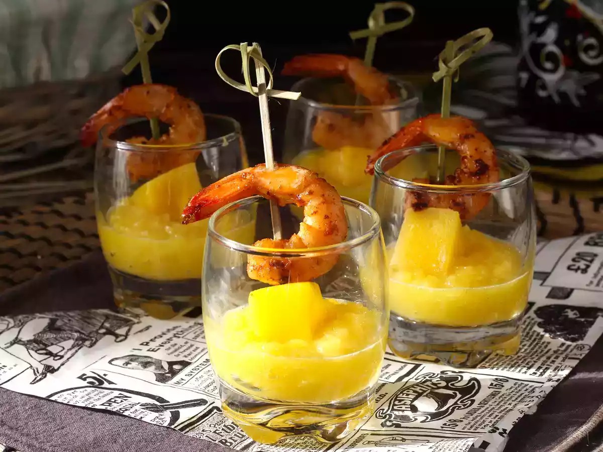 Verriner med räkor och mango för en söt och salt aperitif - foto 3