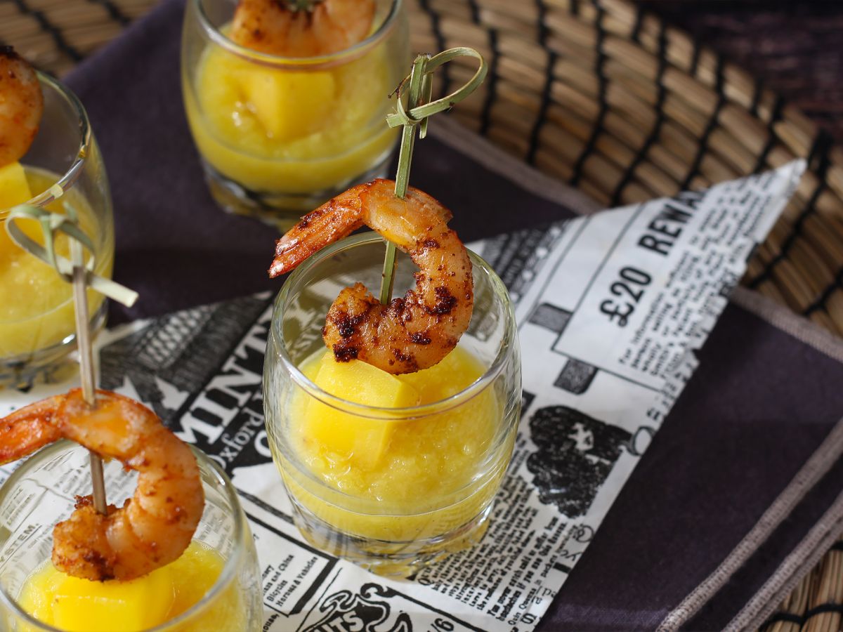 Verriner med räkor och mango för en söt och salt aperitif - foto 4