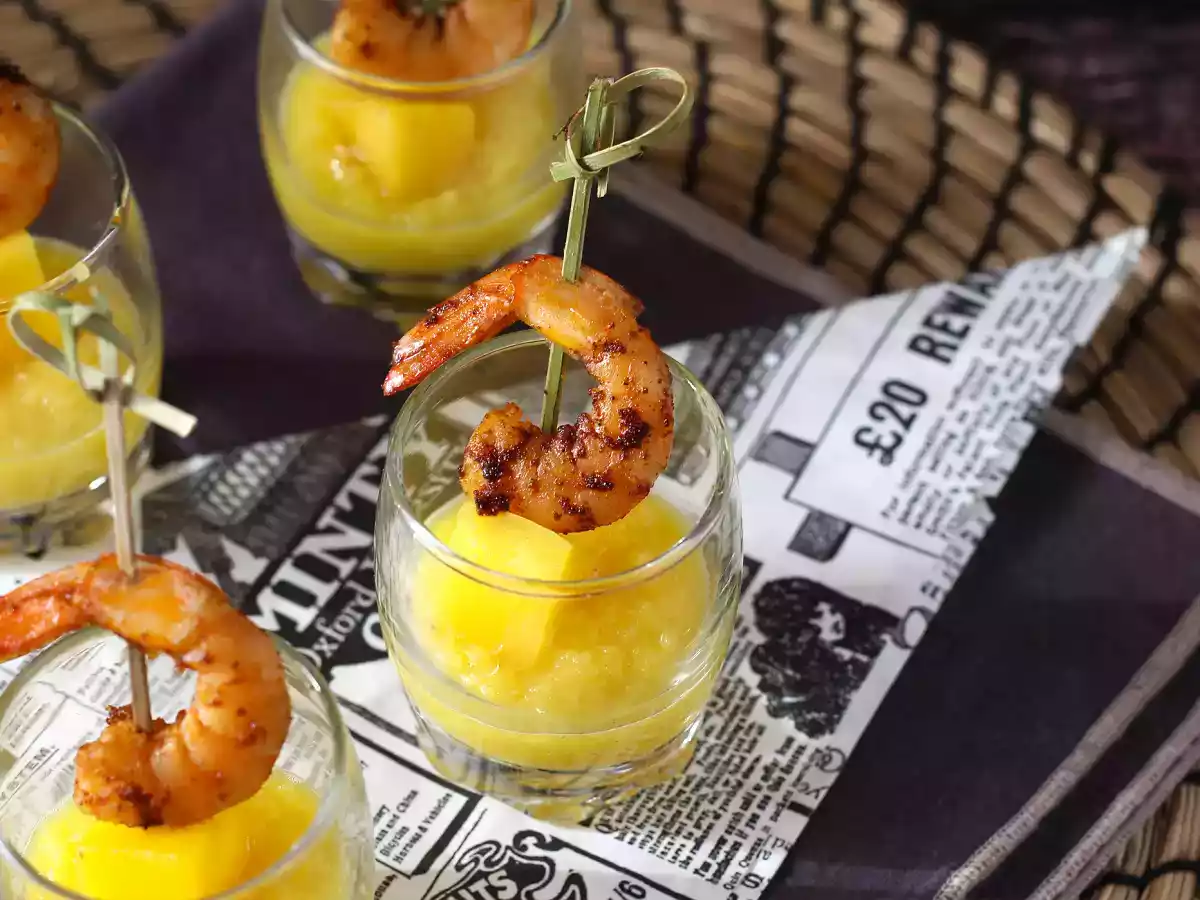 Verriner med räkor och mango för en söt och salt aperitif - foto 4