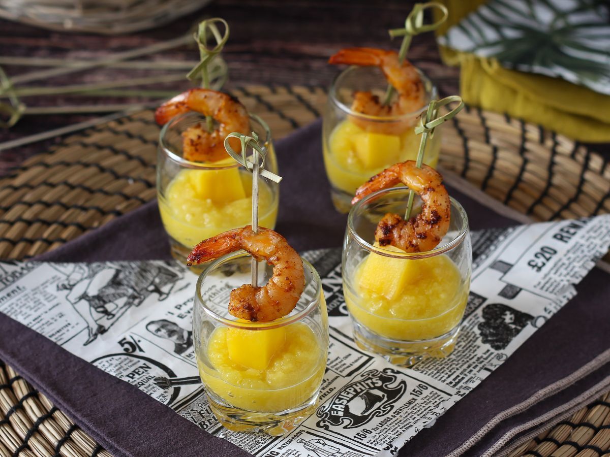 Verriner med räkor och mango för en söt och salt aperitif - foto 5