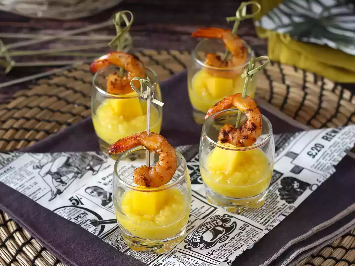 Verriner med räkor och mango för en söt och salt aperitif - foto 5
