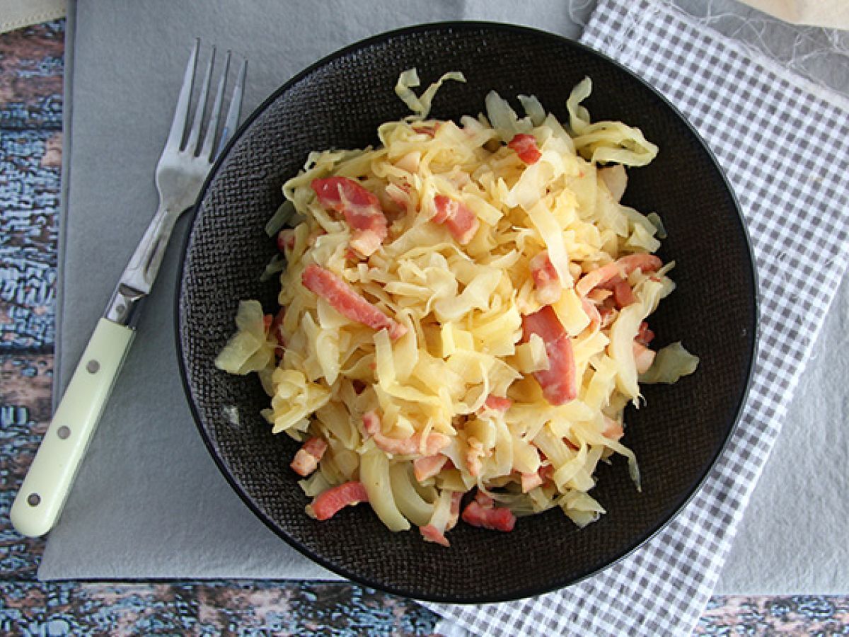 Vitkål med bacon - foto 2