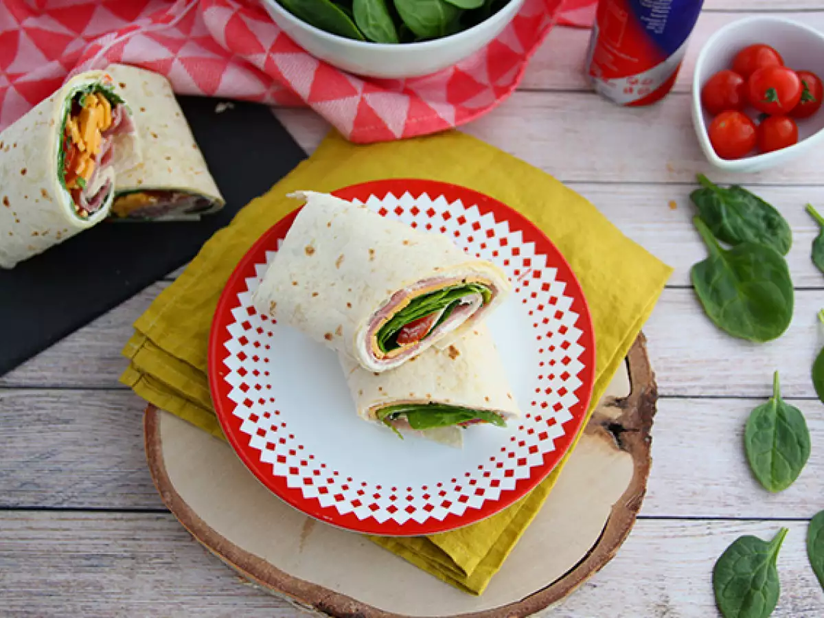 Wraps med skinka, cheddar och spenat - foto 5