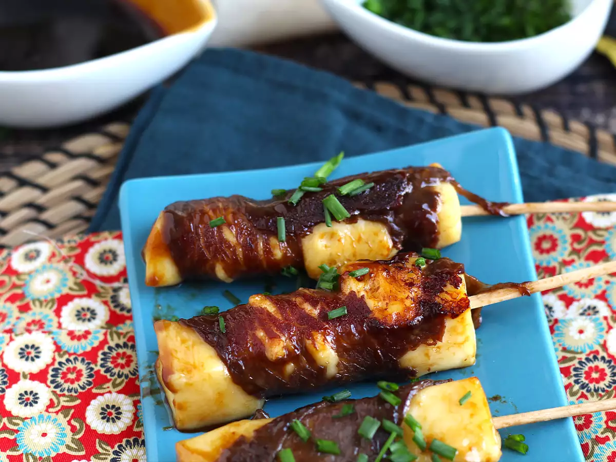 Yakitori-spett med nötkött och ost - foto 3