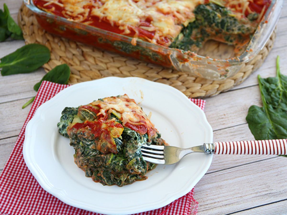 Zucchini lasagne med spenat - foto 2