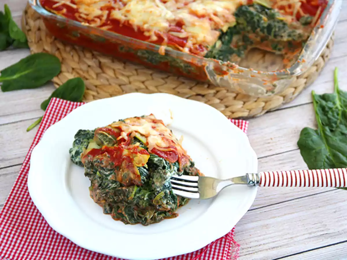 Zucchini lasagne med spenat - foto 2