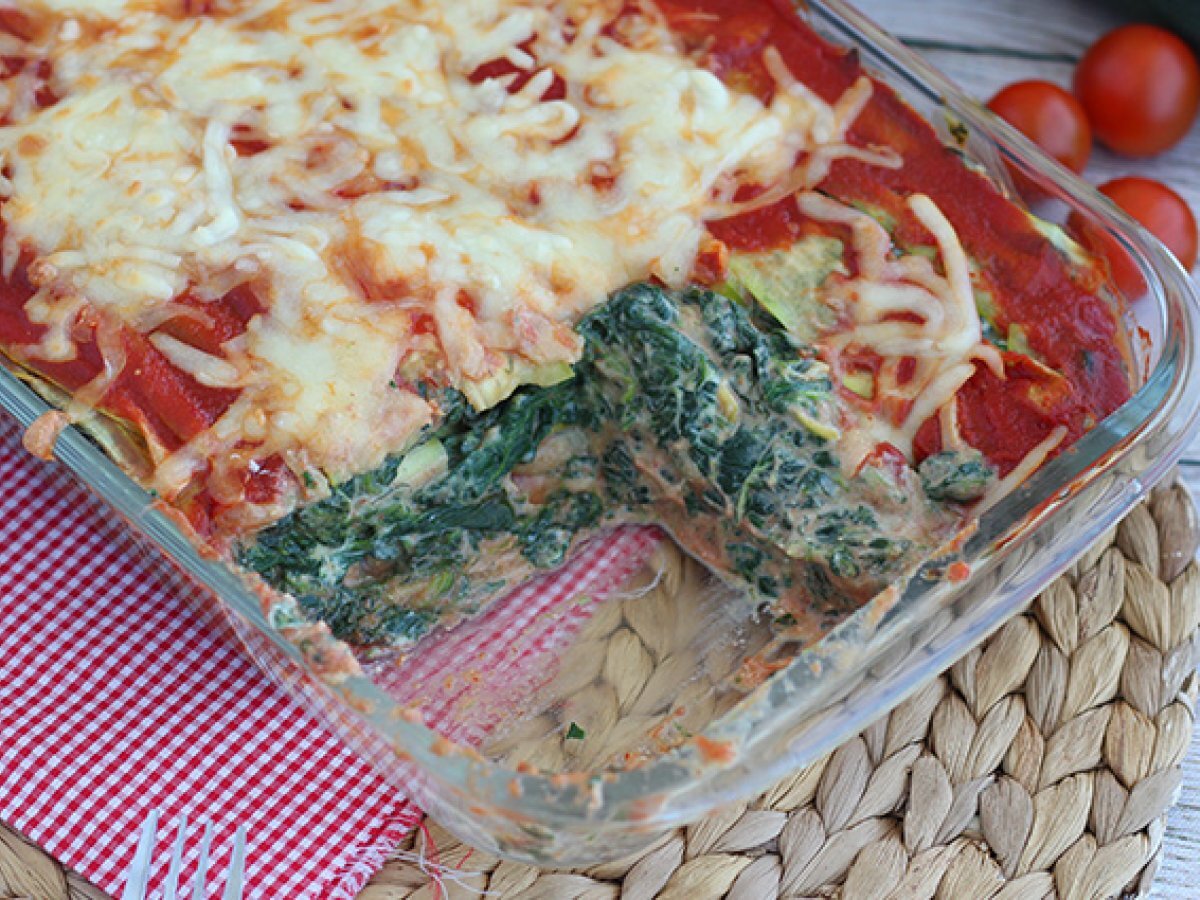 Zucchini lasagne med spenat - foto 4