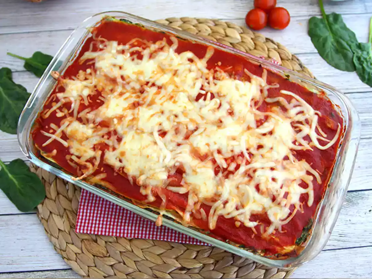 Zucchini lasagne med spenat - foto 5