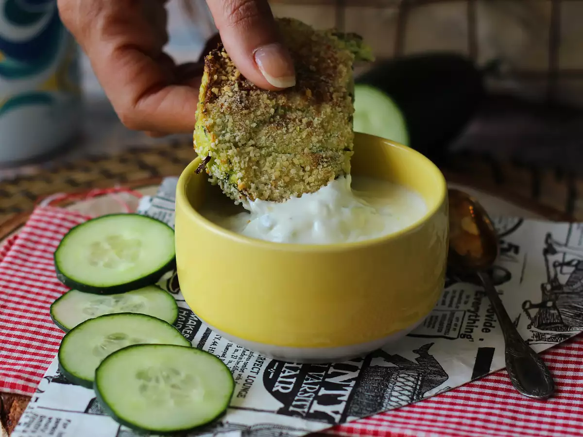 Zucchini- och potatisburgare i airfryer - foto 2